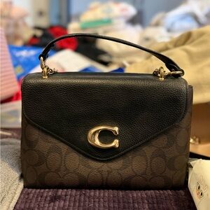 Coach Two-Tone Black and Brown Shoulder Bag